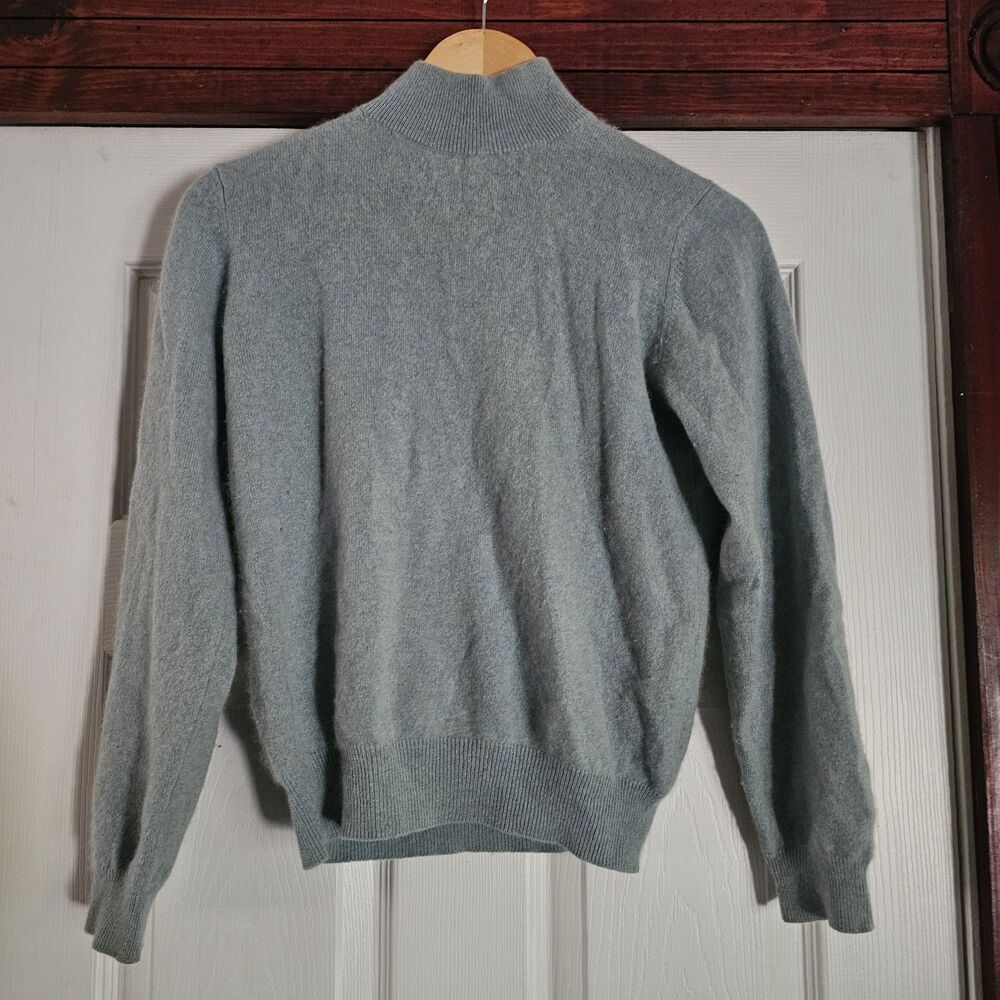 Charter Club 2 Ply 100% Cashmere Mock Neck Sweater Light Blue Women’s Small